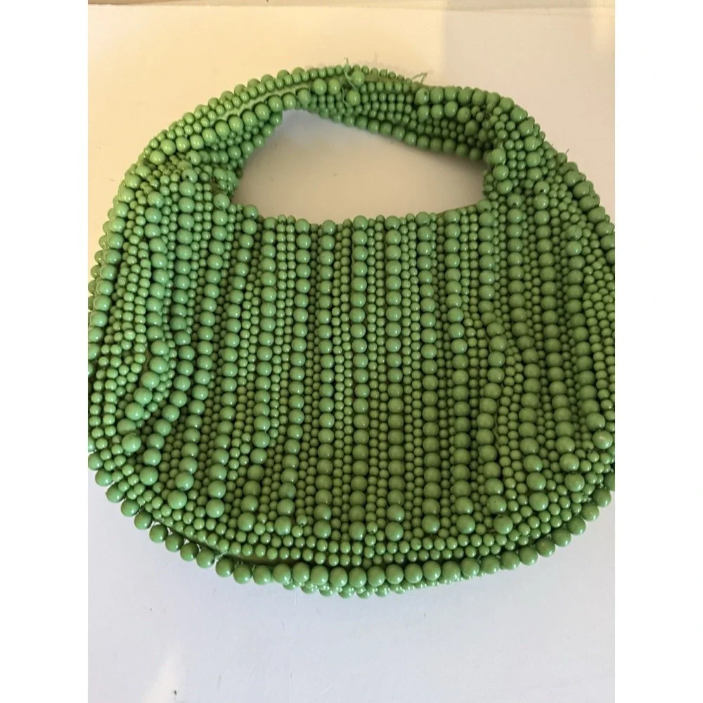 Boho Lime Green Beaded Handbag